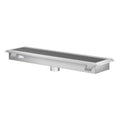 12" x 48" Stainless Steel Floor Trough Drain, 14-Gauge with Subway-Style Grating & Removable Drain Basket, NSF Listed