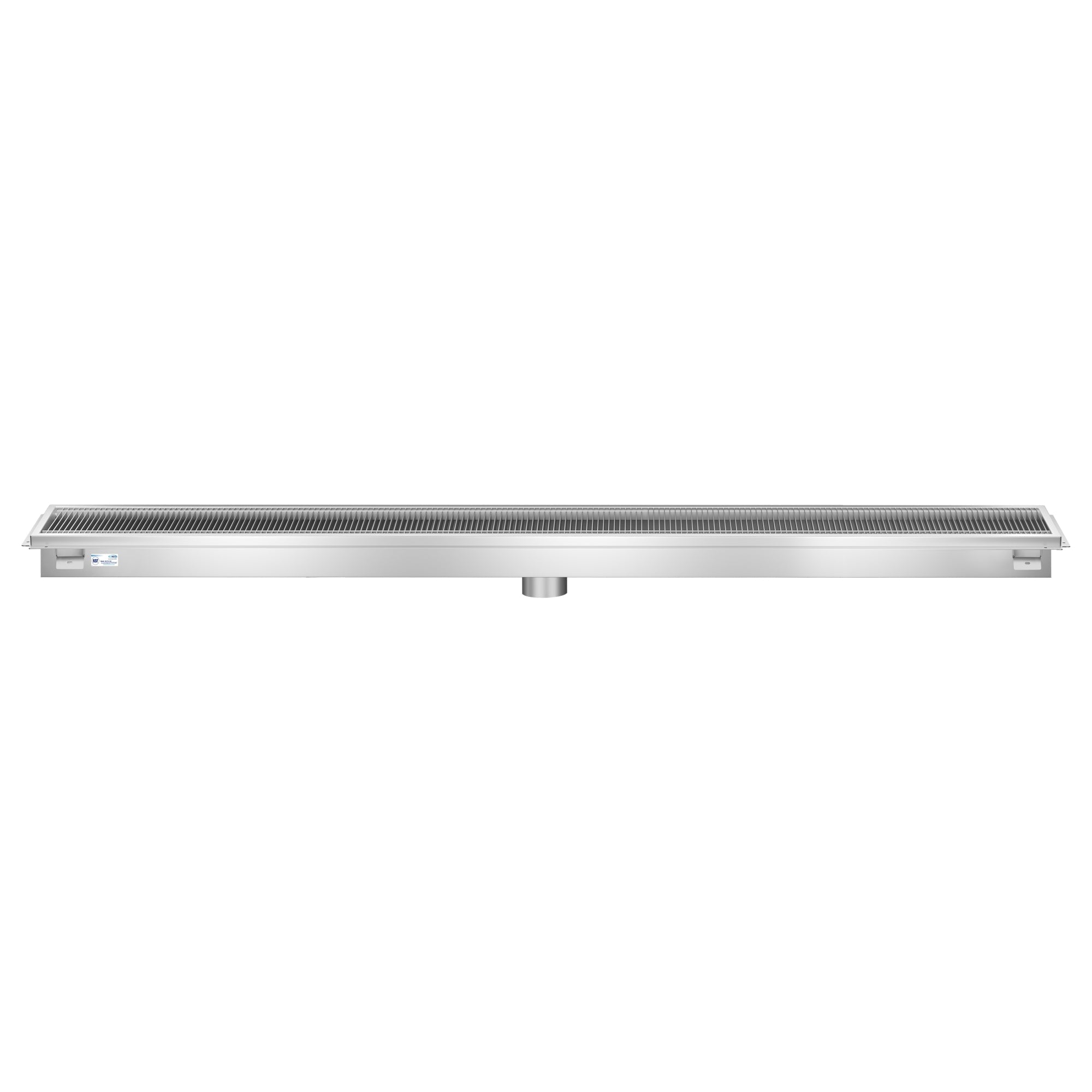 12" x 84" Stainless Steel Floor Trough Drain, 14-Gauge with Subway-Style Grating & Removable Drain Basket, NSF Listed