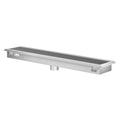 12" x 60" Stainless Steel Floor Trough Drain, 14-Gauge with Subway-Style Grating & Removable Drain Basket, NSF Listed