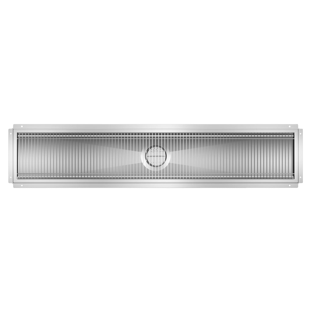 12" x 60" Stainless Steel Floor Trough Drain, 14-Gauge with Subway-Style Grating & Removable Drain Basket, NSF Listed