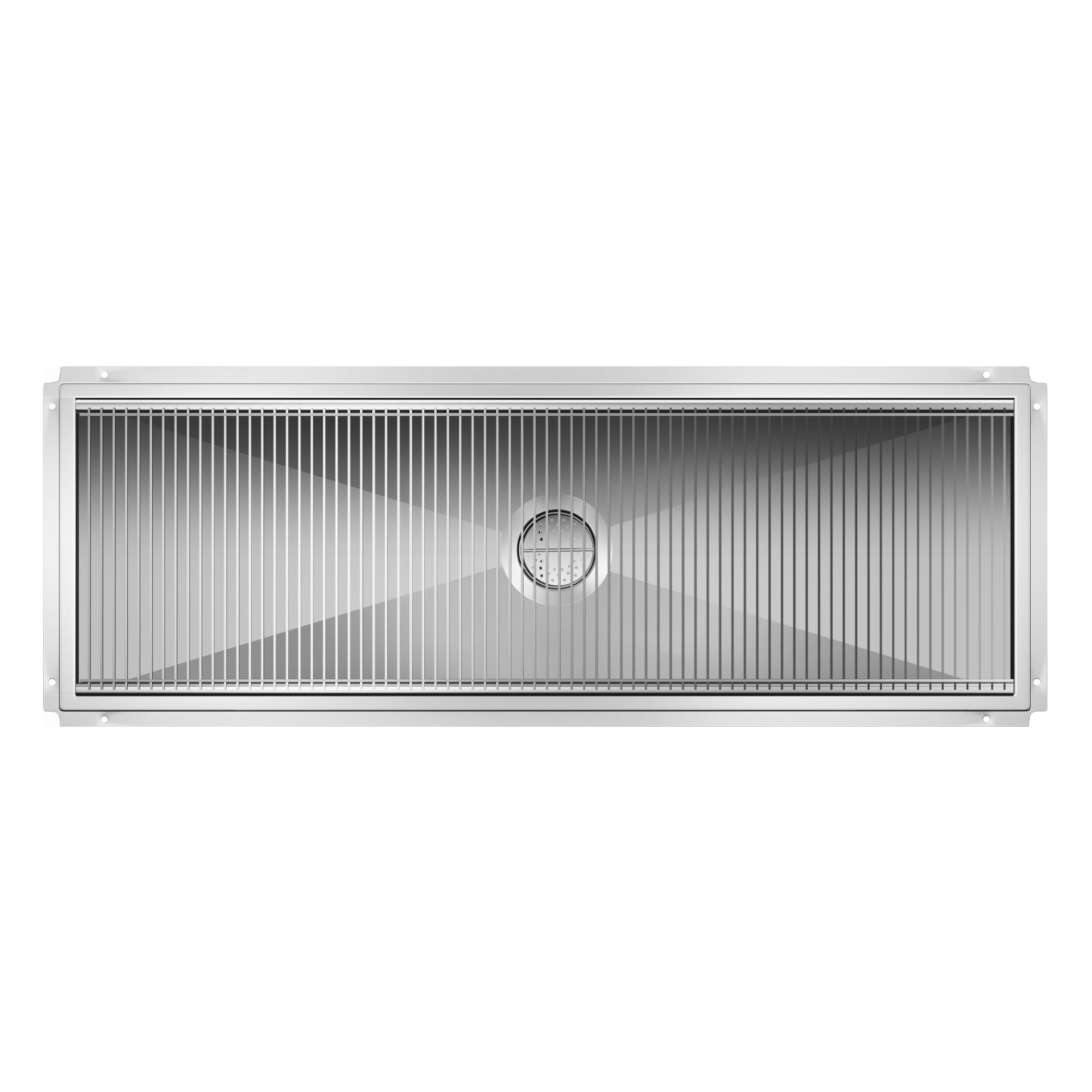 18" x 54" Stainless Steel Floor Trough Drain, 14-Gauge with Subway-Style Grating & Removable Drain Basket, NSF Listed