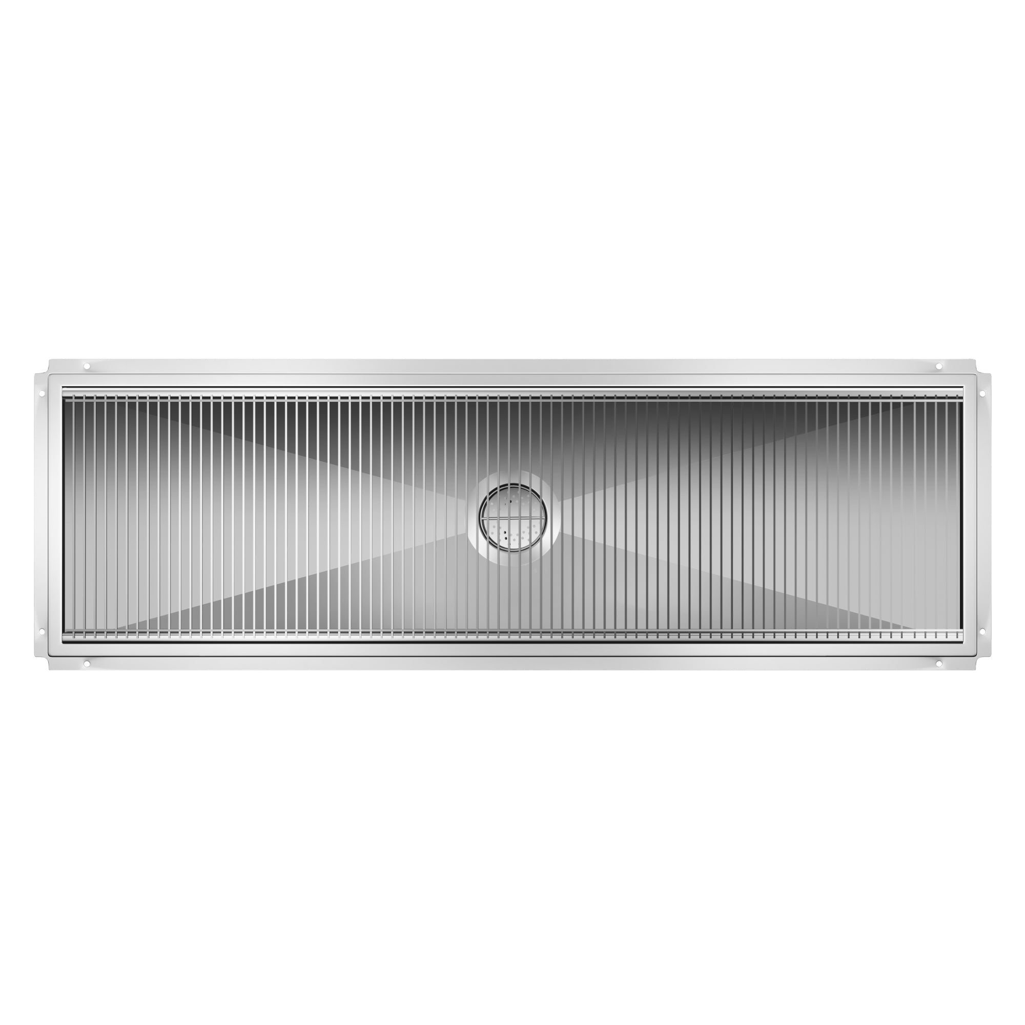 18" x 60" Stainless Steel Floor Trough Drain, 14-Gauge with Subway-Style Grating & Removable Drain Basket, NSF Listed