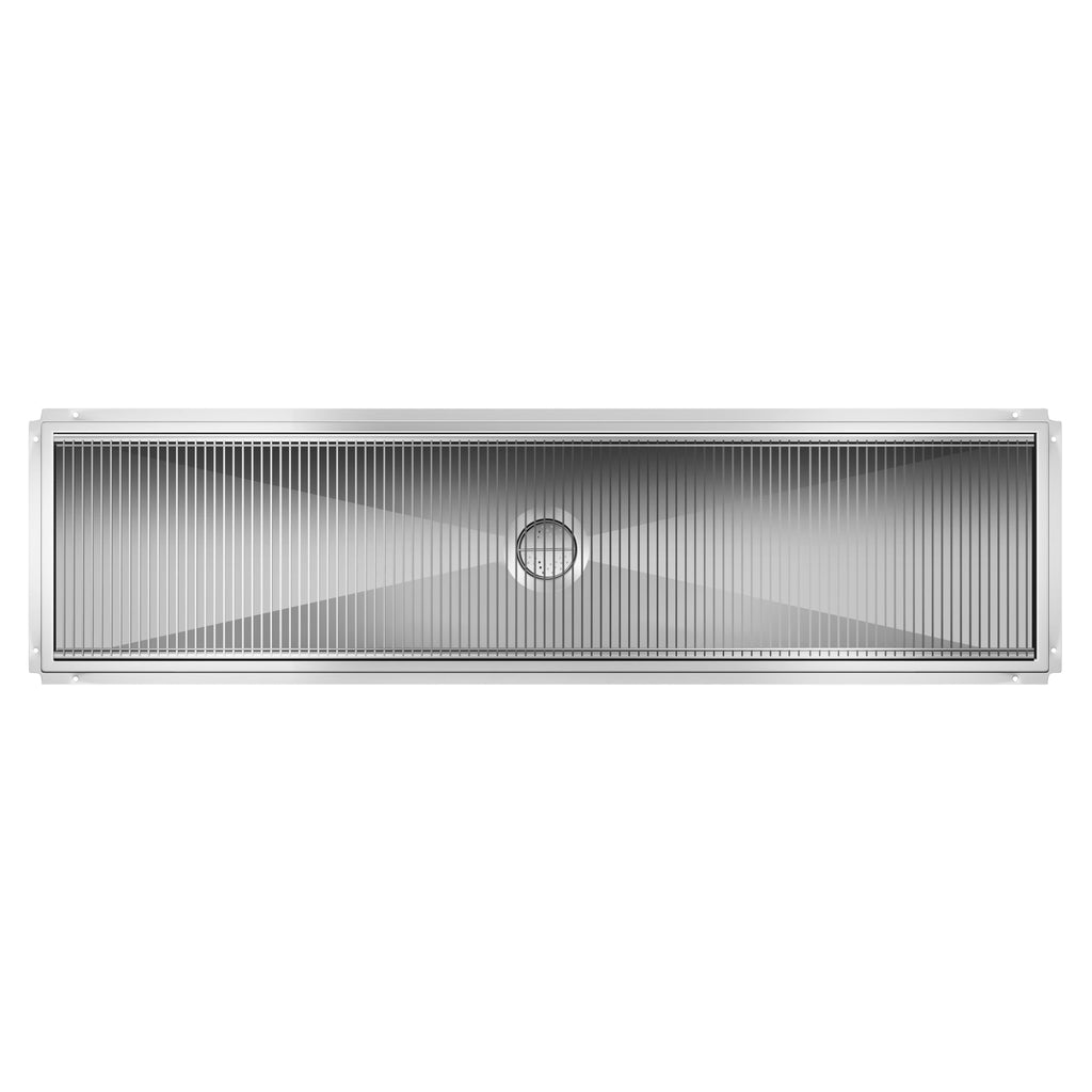 18" x 72" Stainless Steel Floor Trough Drain, 14-Gauge with Subway-Style Grating & Removable Drain Basket, NSF Listed