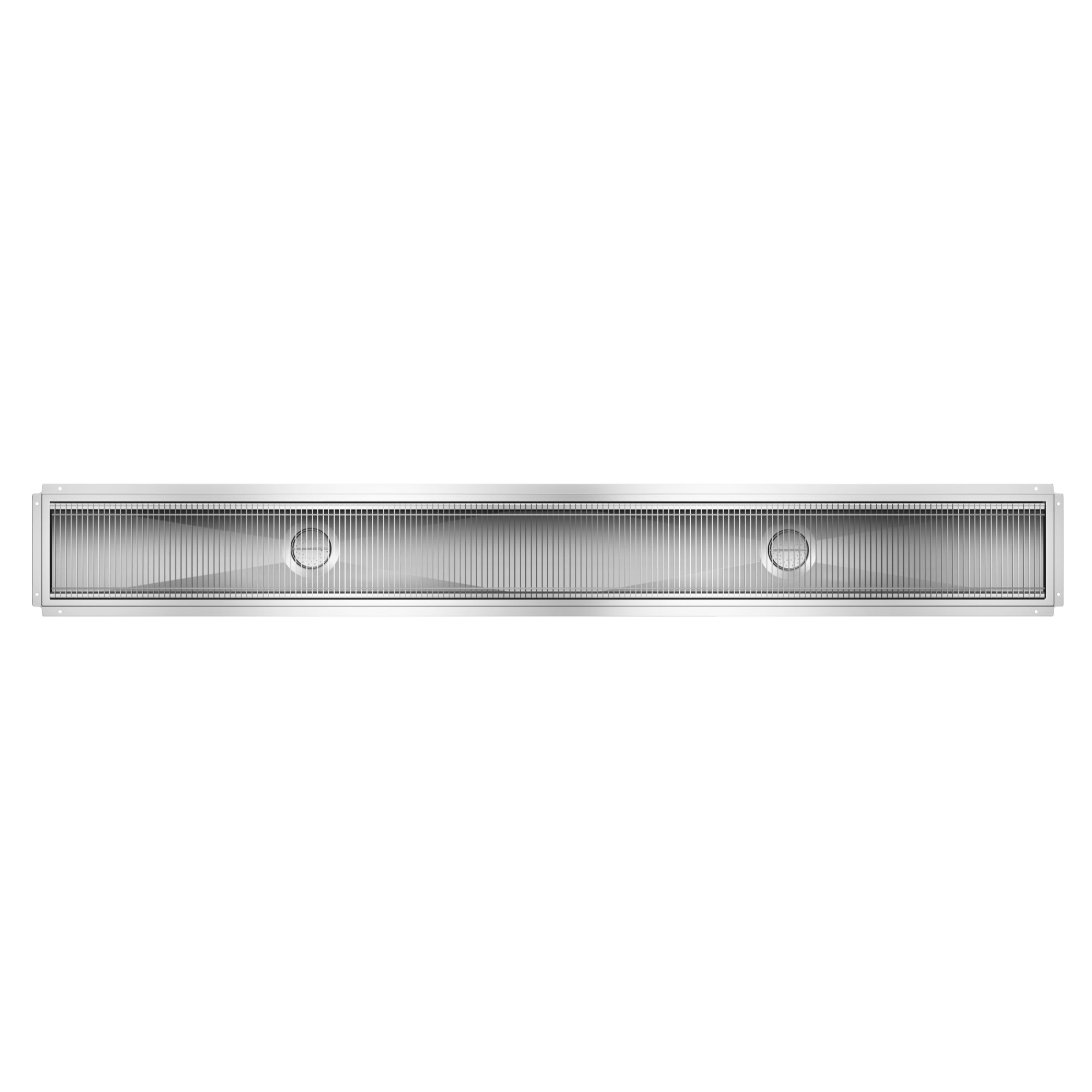 12" x 108" Stainless Steel Floor Trough Drain, 14-Gauge with Subway-Style Grating & Removable Drain Basket, NSF Listed