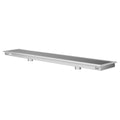 18" x 120" Stainless Steel Floor Trough Drain, 14-Gauge with Subway-Style Grating & Removable Drain Basket, NSF Listed