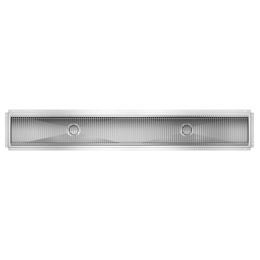 18" x 120" Stainless Steel Floor Trough Drain, 14-Gauge with Subway-Style Grating & Removable Drain Basket, NSF Listed