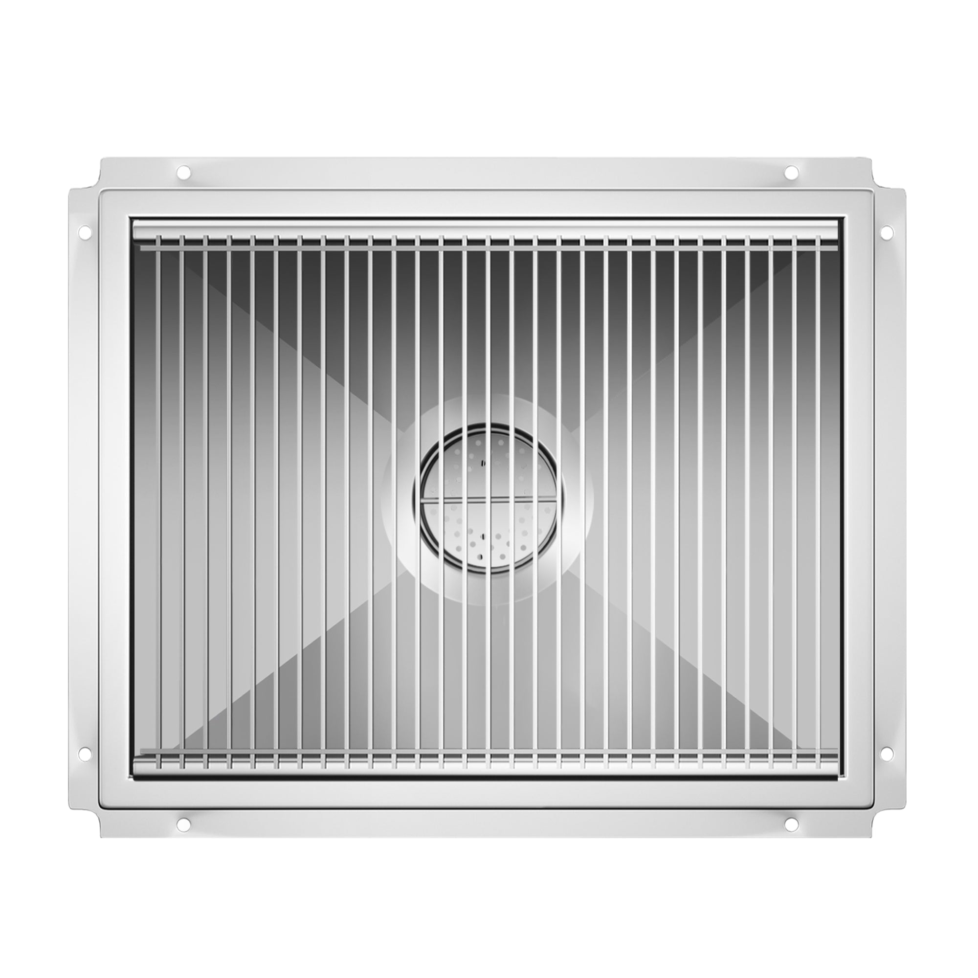 24" x 30" Stainless Steel Floor Trough Drain, 14-Gauge with Subway-Style Grating & Removable Drain Basket, NSF Listed
