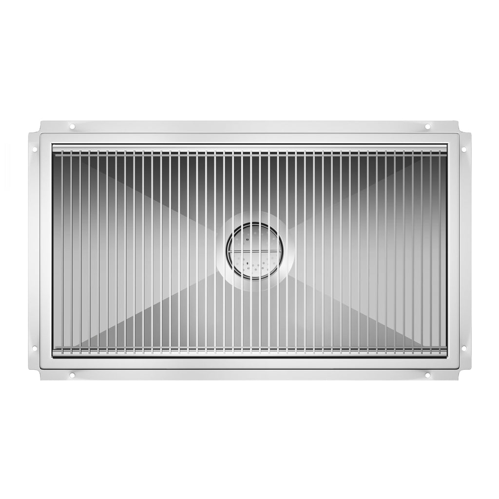 24" x 42" Stainless Steel Floor Trough Drain, 14-Gauge with Subway-Style Grating & Removable Drain Basket, NSF Listed