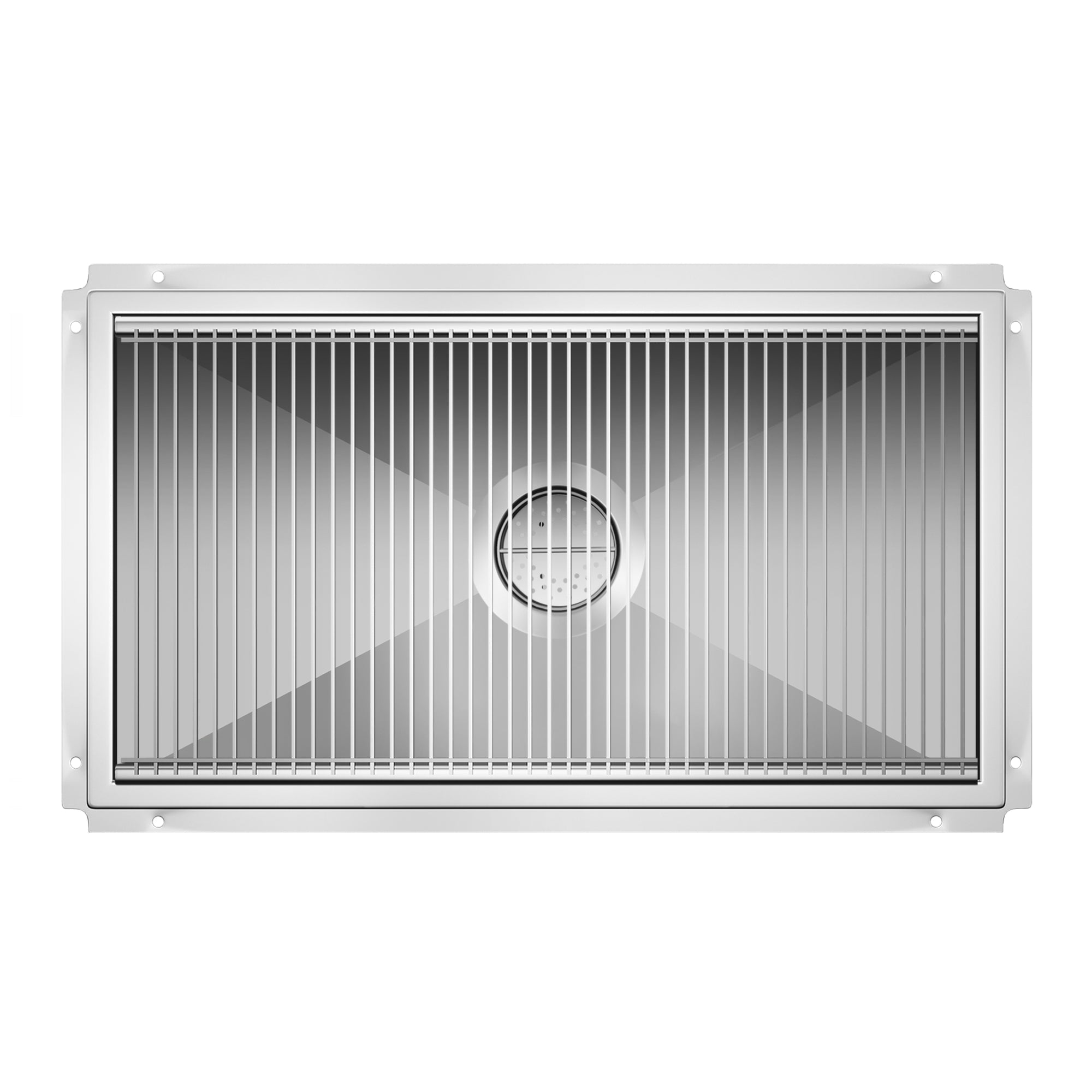 24" x 42" Stainless Steel Floor Trough Drain, 14-Gauge with Subway-Style Grating & Removable Drain Basket, NSF Listed