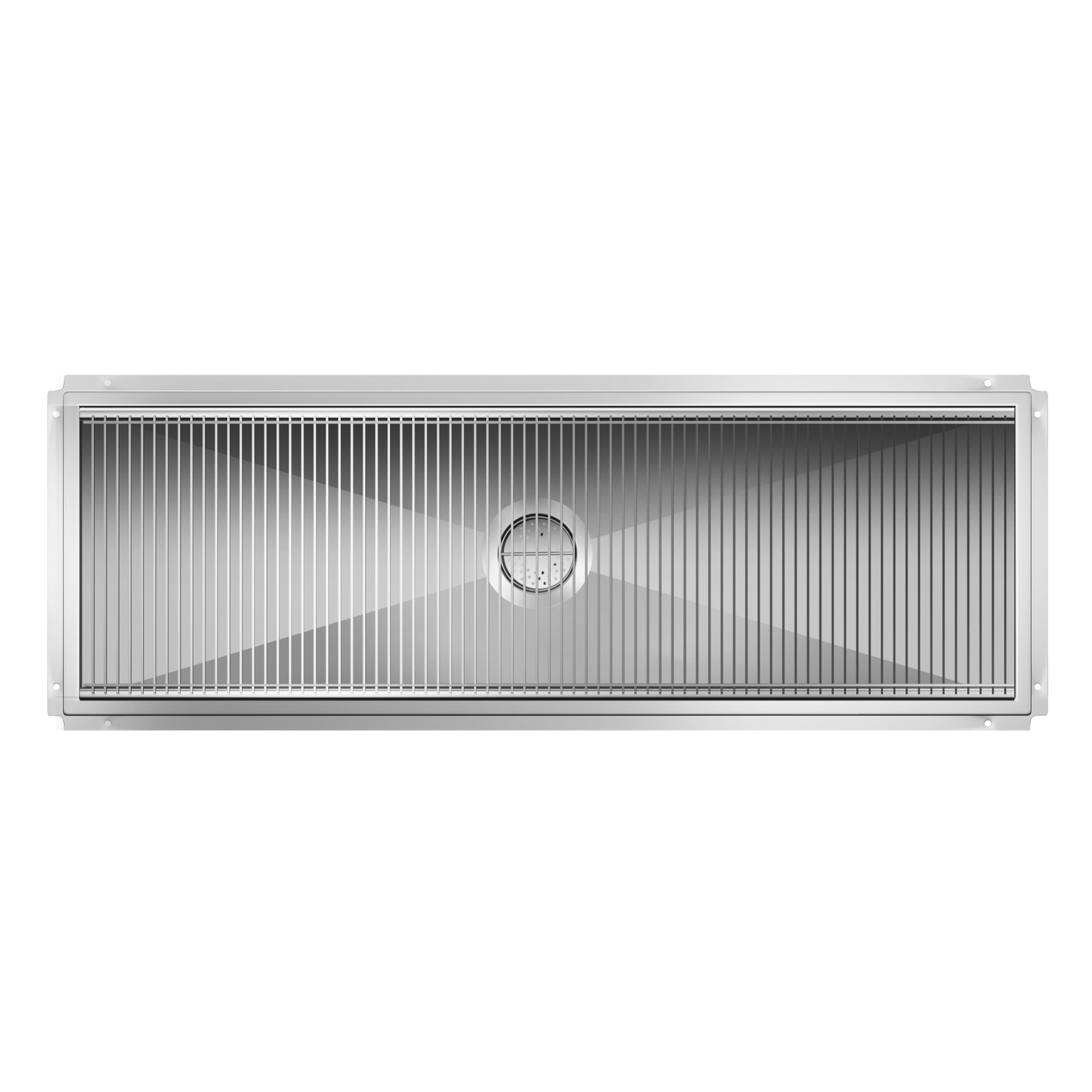 24" x 72" Stainless Steel Floor Trough Drain, 14-Gauge with Subway-Style Grating & Removable Drain Basket, NSF Listed