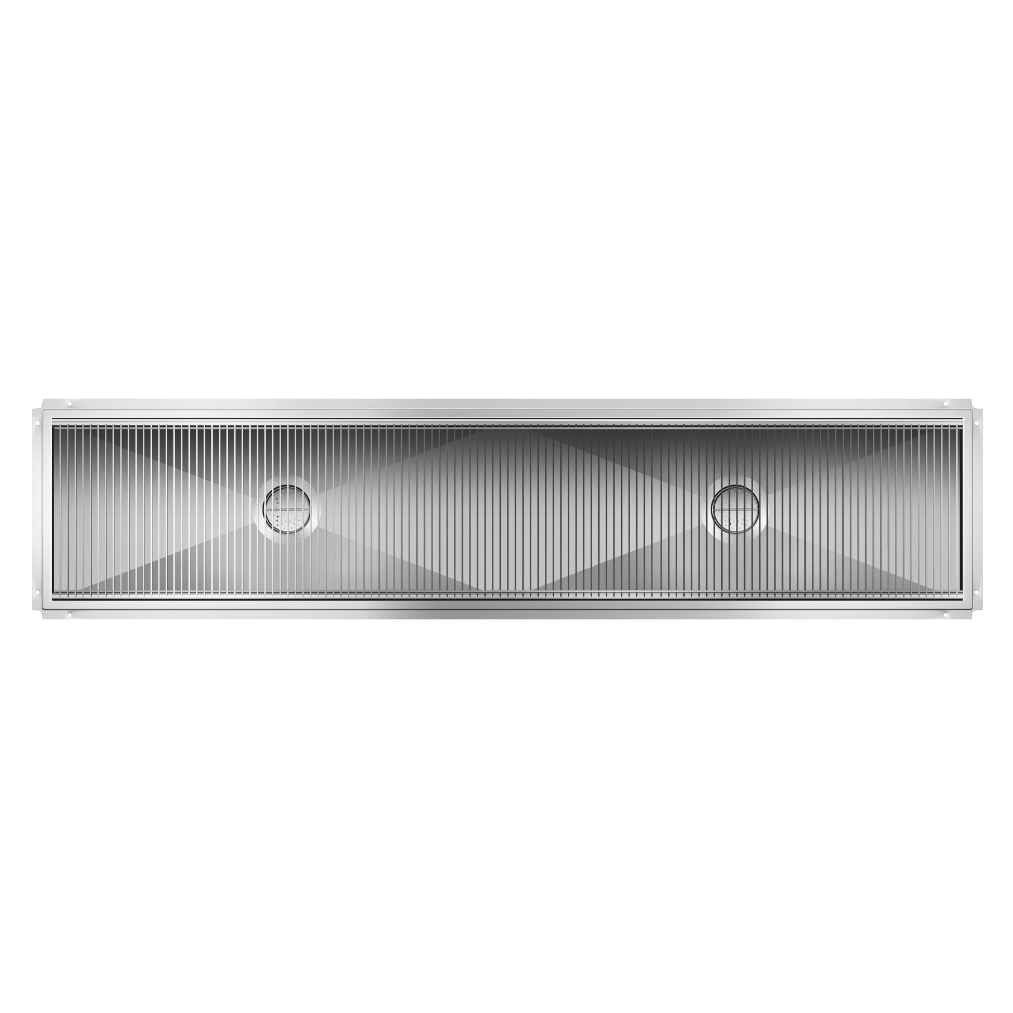 24" x 108" Stainless Steel Floor Trough Drain, 14-Gauge with Subway-Style Grating & Removable Drain Basket, NSF Listed