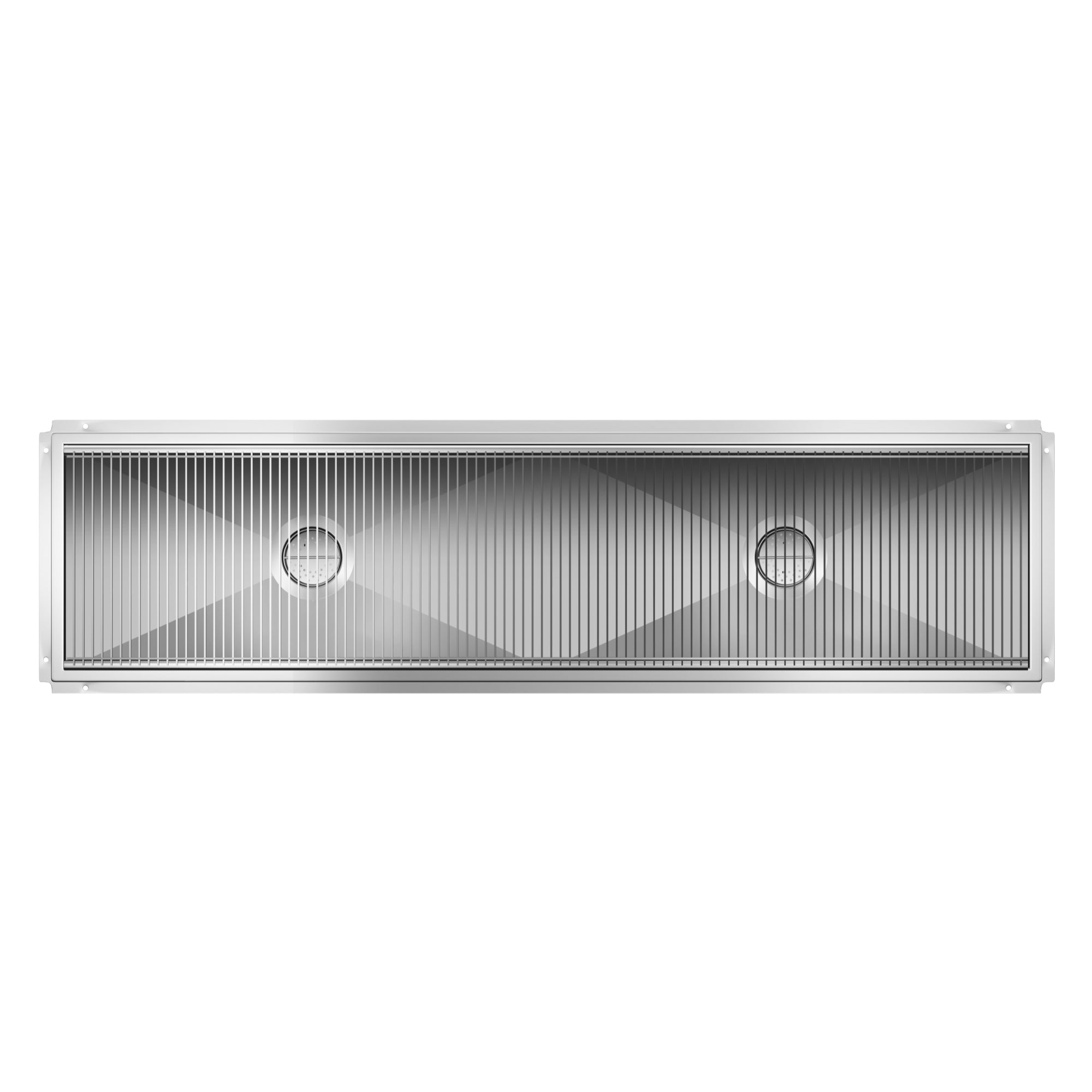 24" x 96" Stainless Steel Floor Trough Drain, 14-Gauge with Subway-Style Grating & Removable Drain Basket, NSF Listed