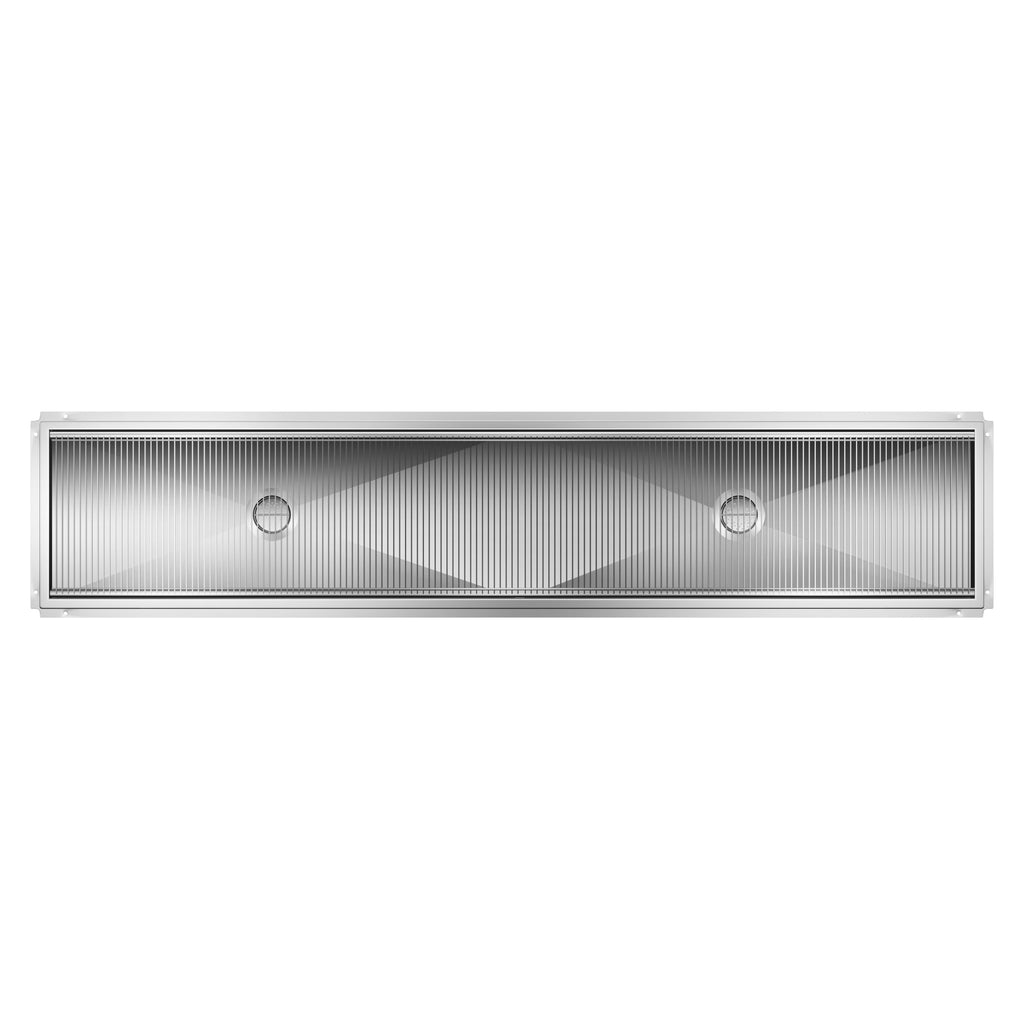 24" x 120" Stainless Steel Floor Trough Drain, 14-Gauge with Subway-Style Grating & Removable Drain Basket, NSF Listed