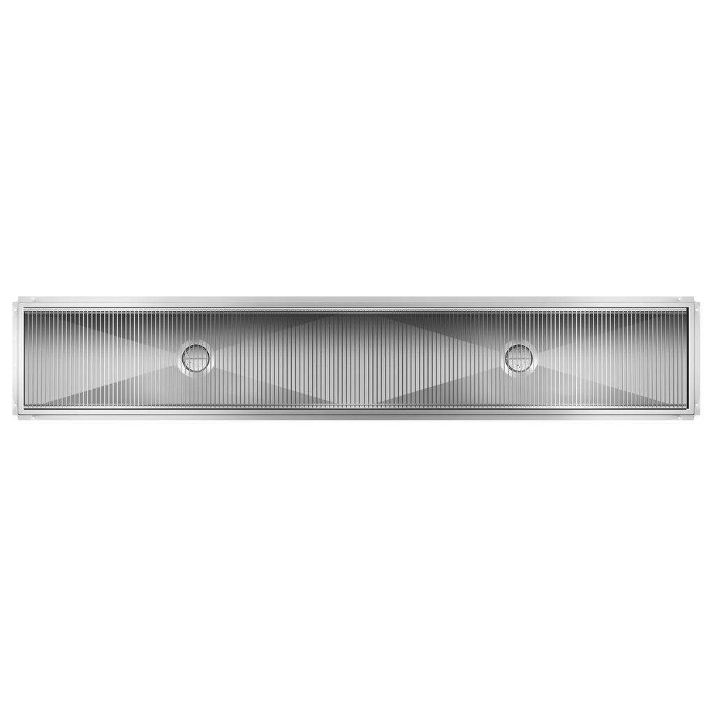 18" x 108" Stainless Steel Floor Trough Drain, 14-Gauge with Subway-Style Grating & Removable Drain Basket, NSF Listed
