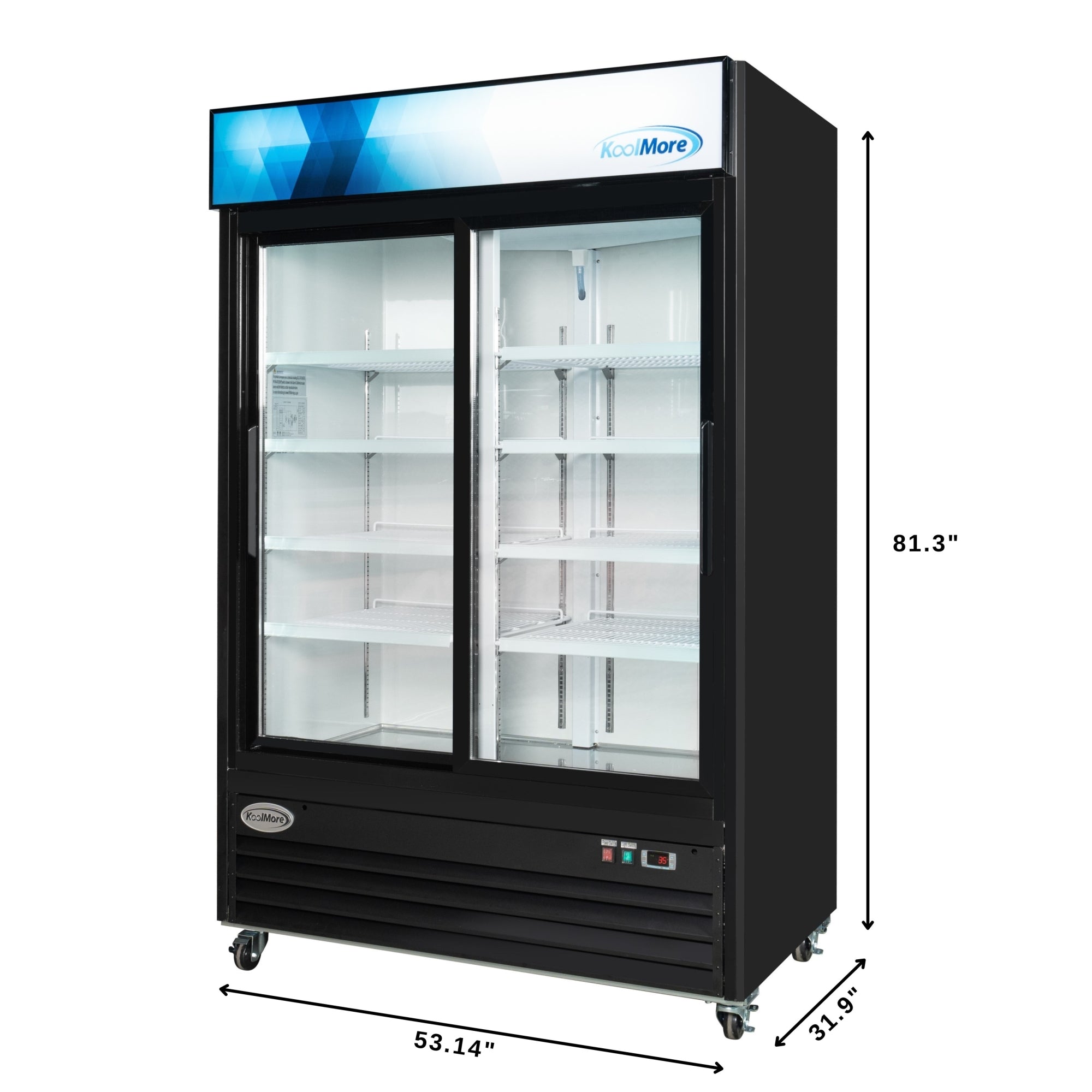 53 in. Two-Door Merchandiser Refrigerator - 45 Cu Ft. - Wrap