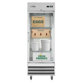 29 in. One Glass Door Reach-In Refrigerator, 21 Cu. Ft. in Stainless-Steel