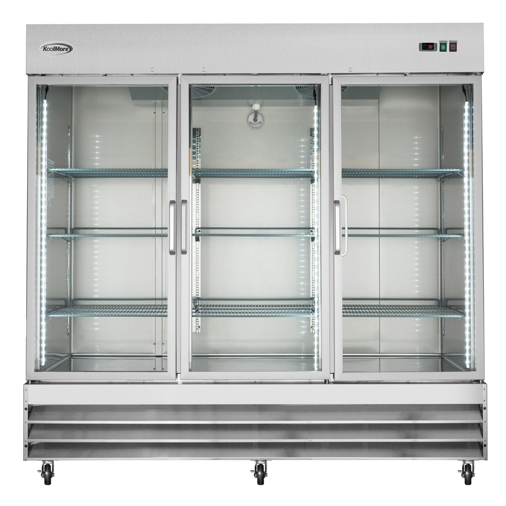 81 in. Three-Door Reach-In Refrigerator - 72 Cu Ft.