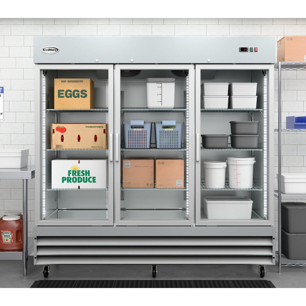 81 in. Three-Door Reach-In Refrigerator - 72 Cu Ft.