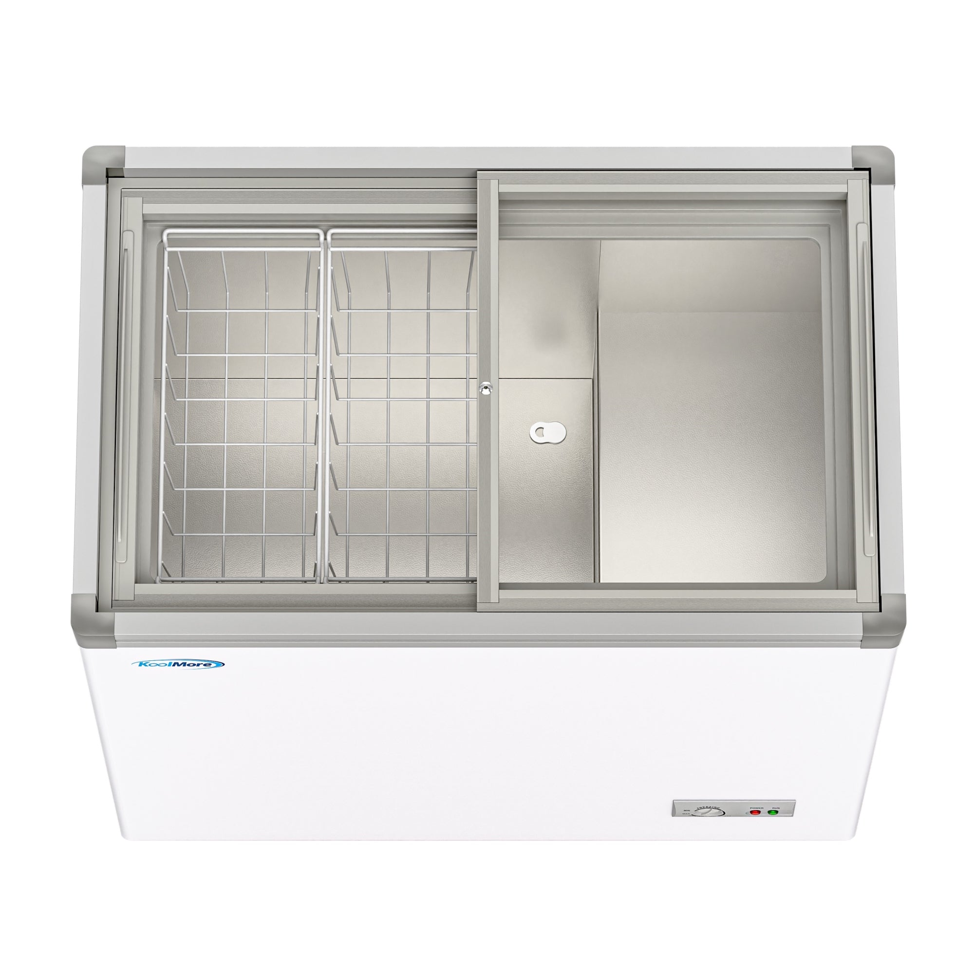 33 in. Flat Top Ice Cream Display Freezer, 7 cu. ft. Capacity in White