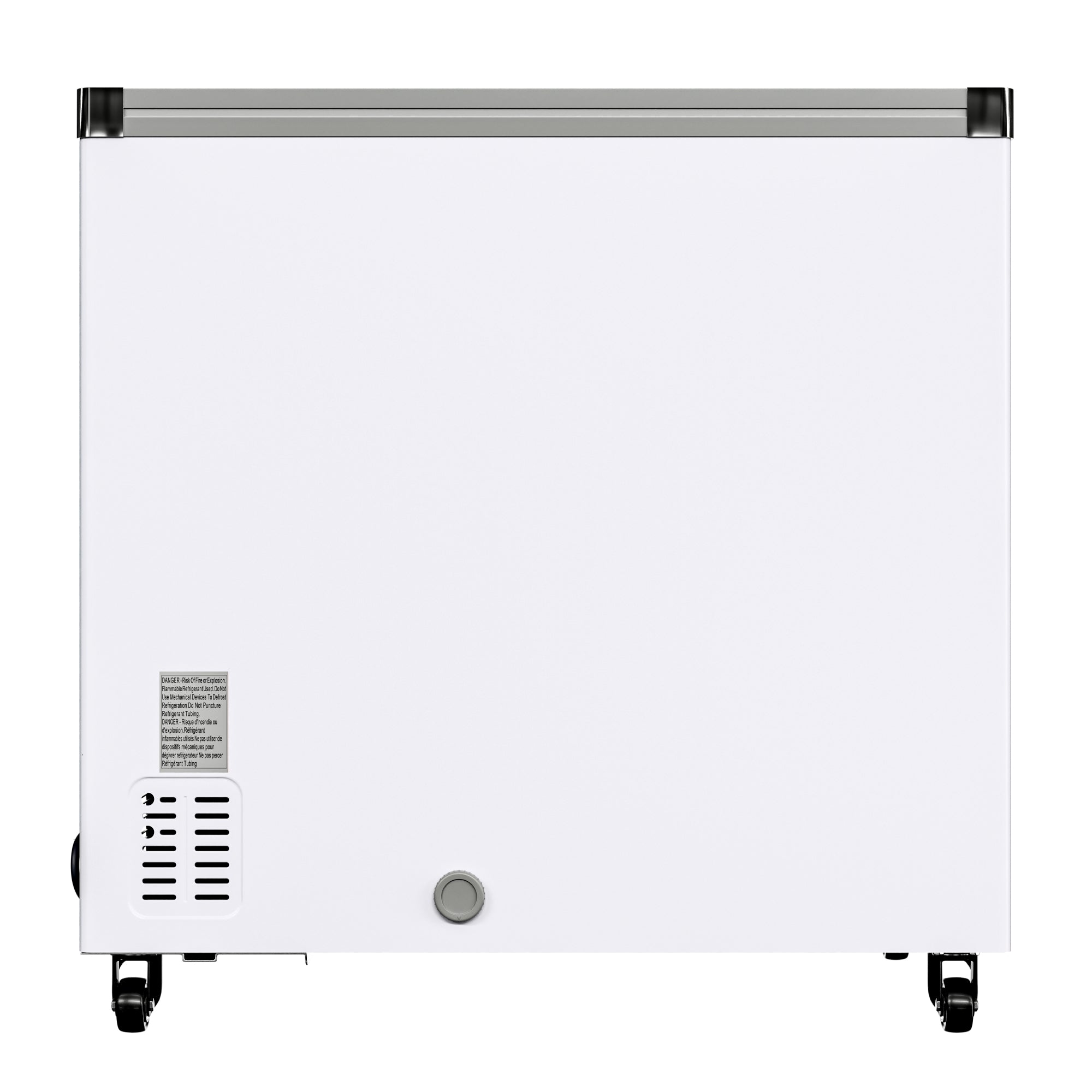 33 in. Flat Top Ice Cream Display Freezer, 7 cu. ft. Capacity in White - Wrap
