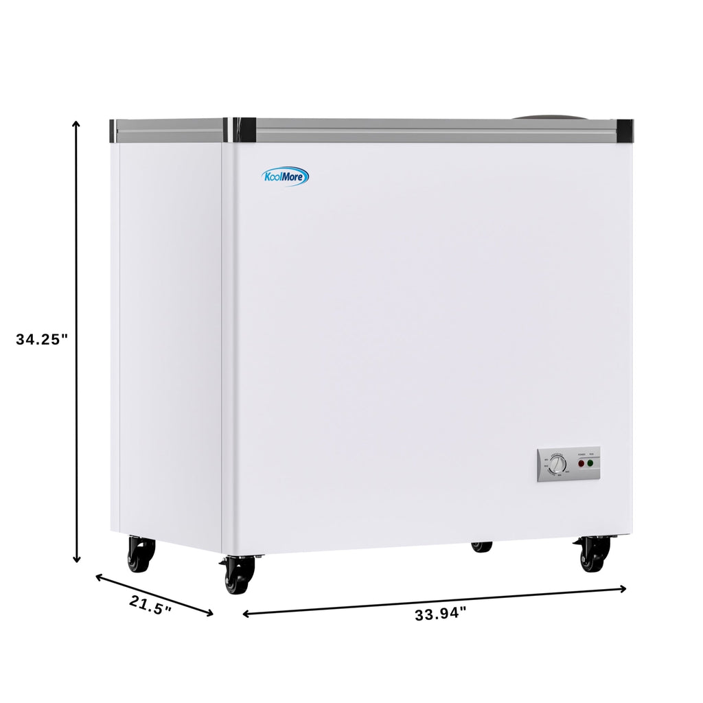 33 in. Flat Top Ice Cream Display Freezer, 7 cu. ft. Capacity in White - Wrap