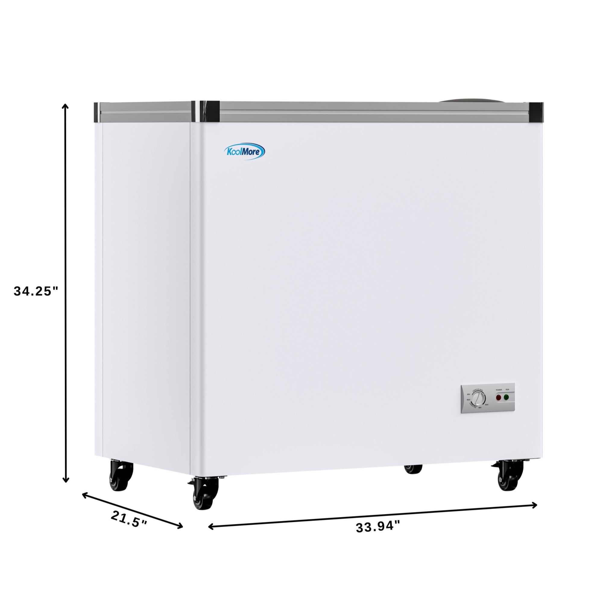 33 in. Flat Top Ice Cream Display Freezer, 7 cu. ft. Capacity in White - Wrap