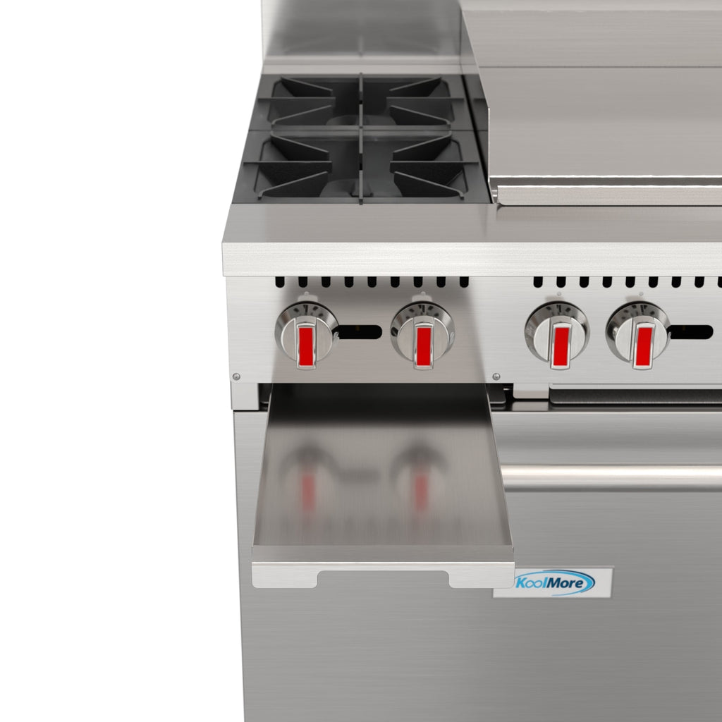 60 in. Dual Oven Commercial Range with 48 in. Griddle and 2 Burners in Stainless-Steel