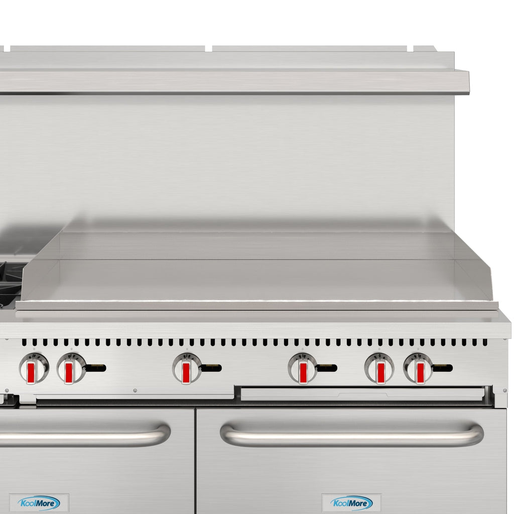 60 in. Dual Oven Commercial Range with 48 in. Griddle and 2 Burners in Stainless-Steel