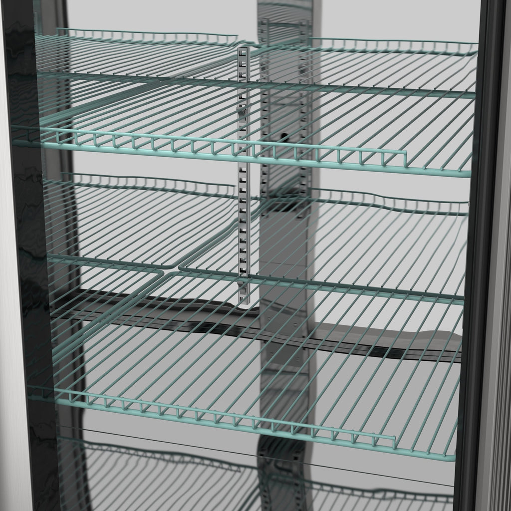 72 in. Commercial Three Glass Door Back Bar Cooler Refrigerator with Side Condenser and Compressor, LED Lighting, 18 Cu. Ft Capacity in Stainless-Steel