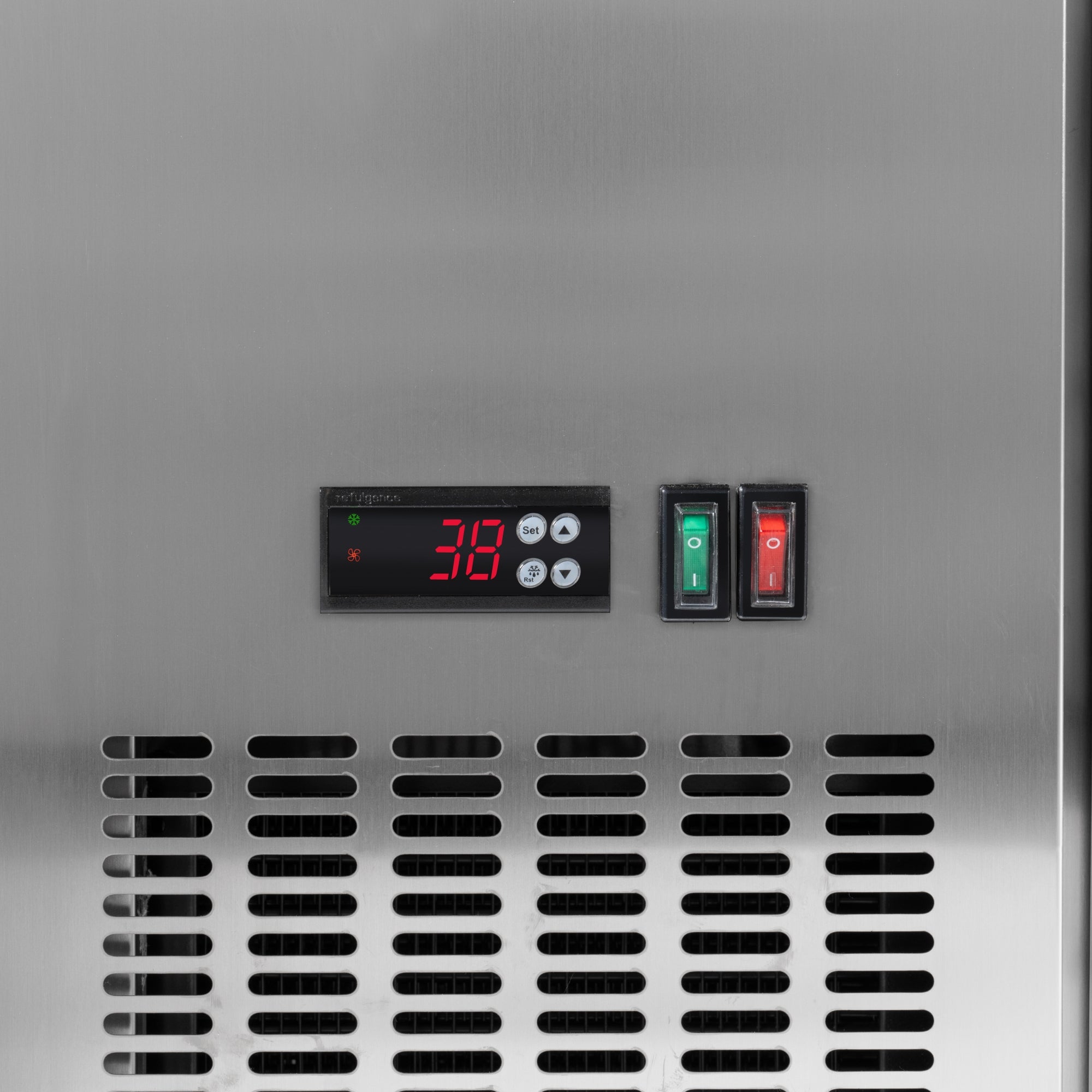 47 in. Commercial Two Glass Door Back Bar Cooler Refrigerator with Side Condenser and Compressor, LED Lighting, 11 Cu. Ft Capacity in Stainless-Steel