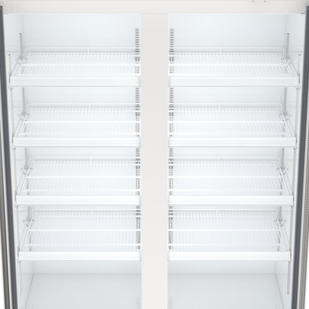 47 in. Commercial 2-Glass Door Merchandiser Refrigerator, 29 cu. ft. in White