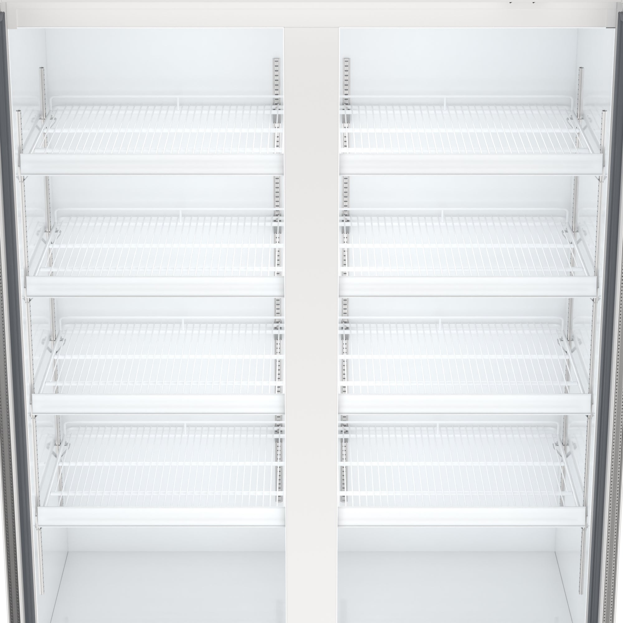 47 in. Commercial 2-Glass Door Merchandiser Refrigerator, 29 cu. ft. in White