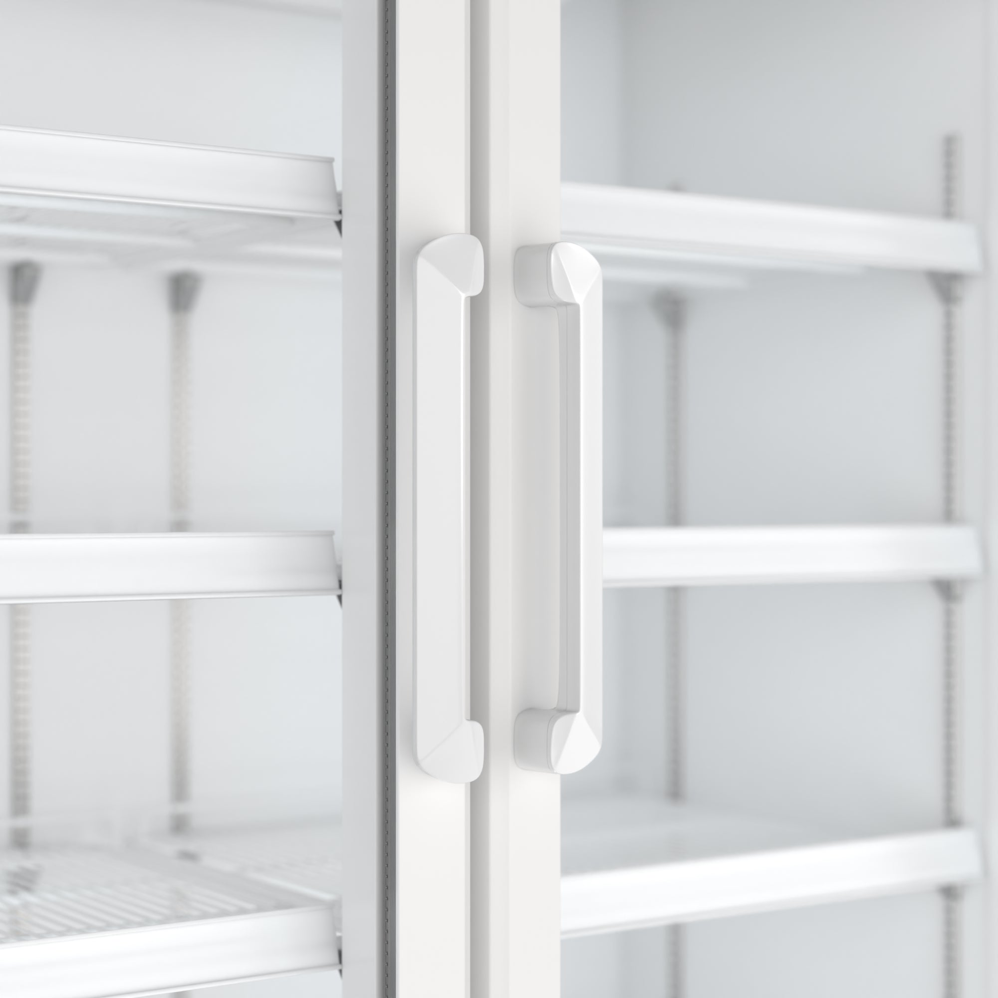 47 in. Commercial 2-Glass Door Merchandiser Refrigerator, 29 cu. ft. in White