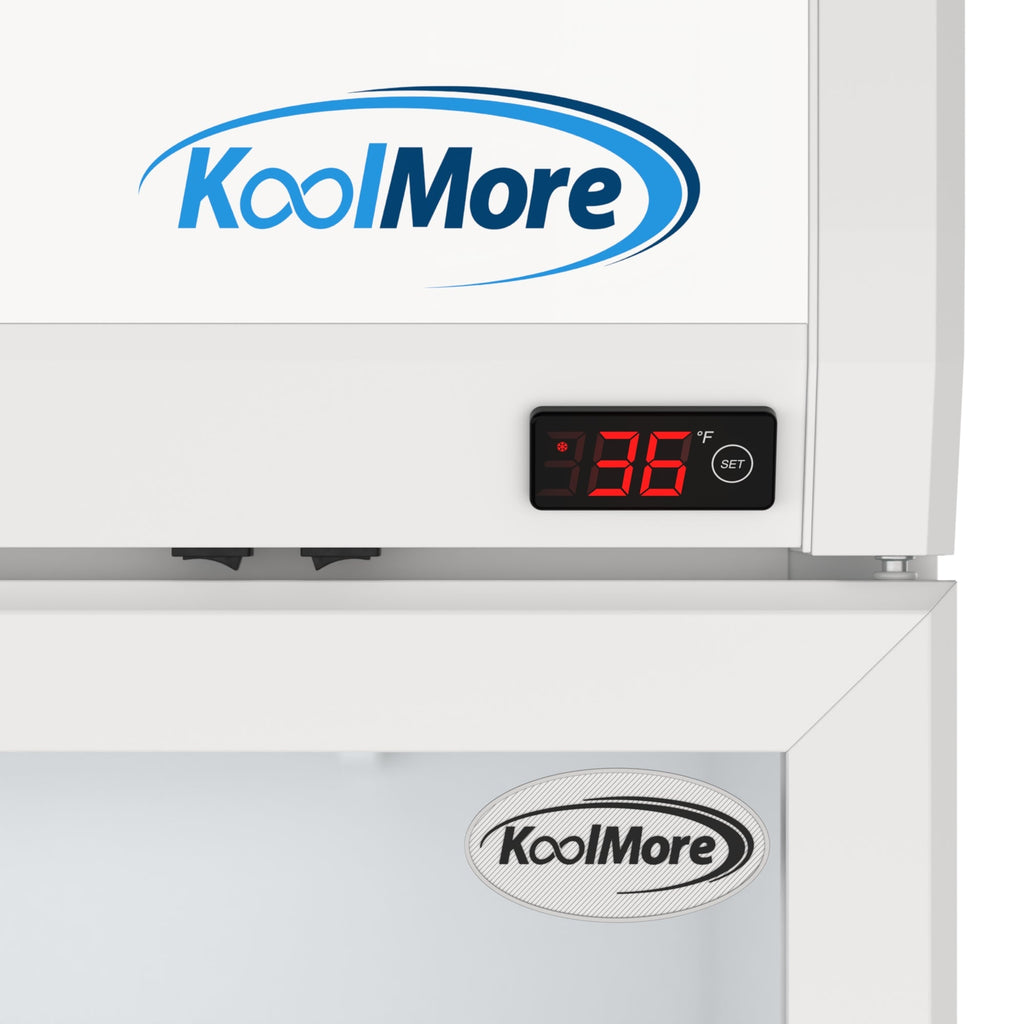 47 in. Commercial 2-Glass Door Merchandiser Refrigerator, 29 cu. ft. in White