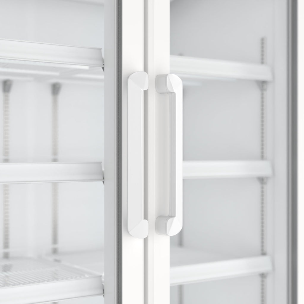 39 in. Commercial 2-Glass Door Merchandiser Refrigerator, 21.9 cu. ft. in White
