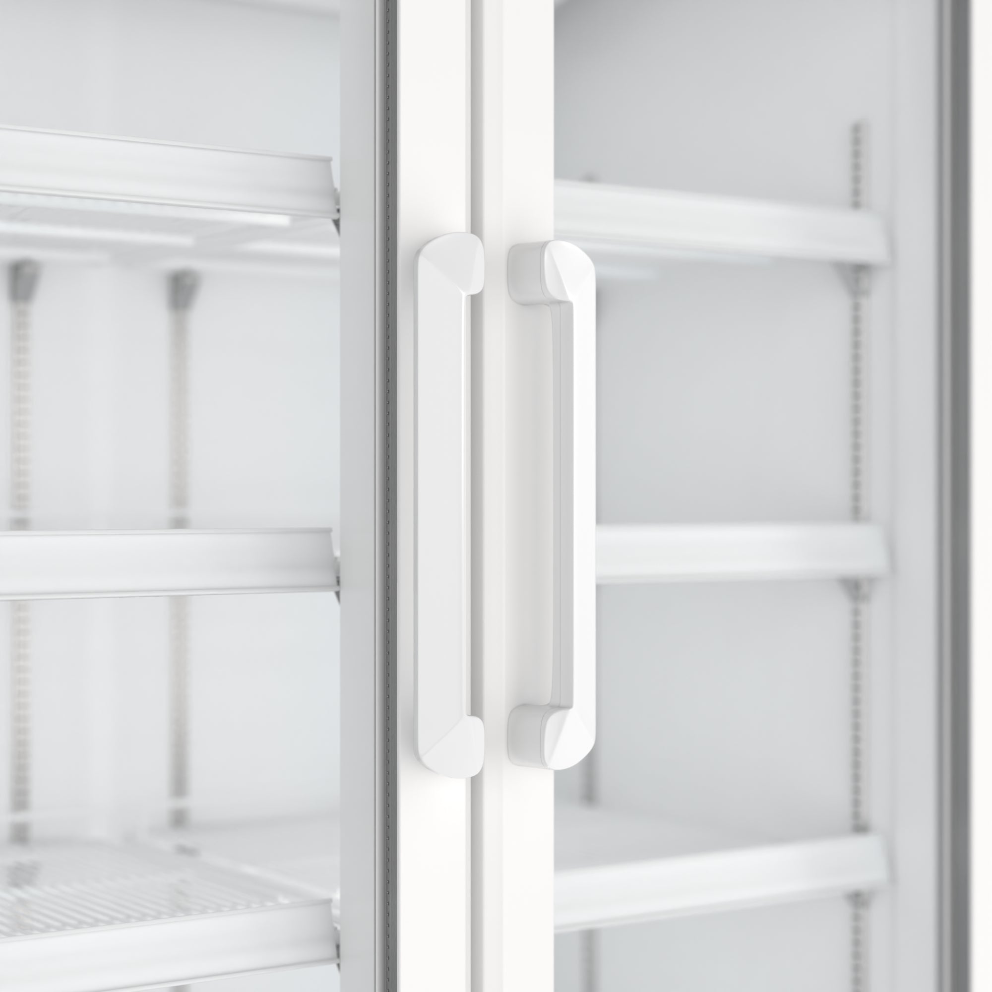 39 in. Commercial 2-Glass Door Merchandiser Refrigerator, 21.9 cu. ft. in White