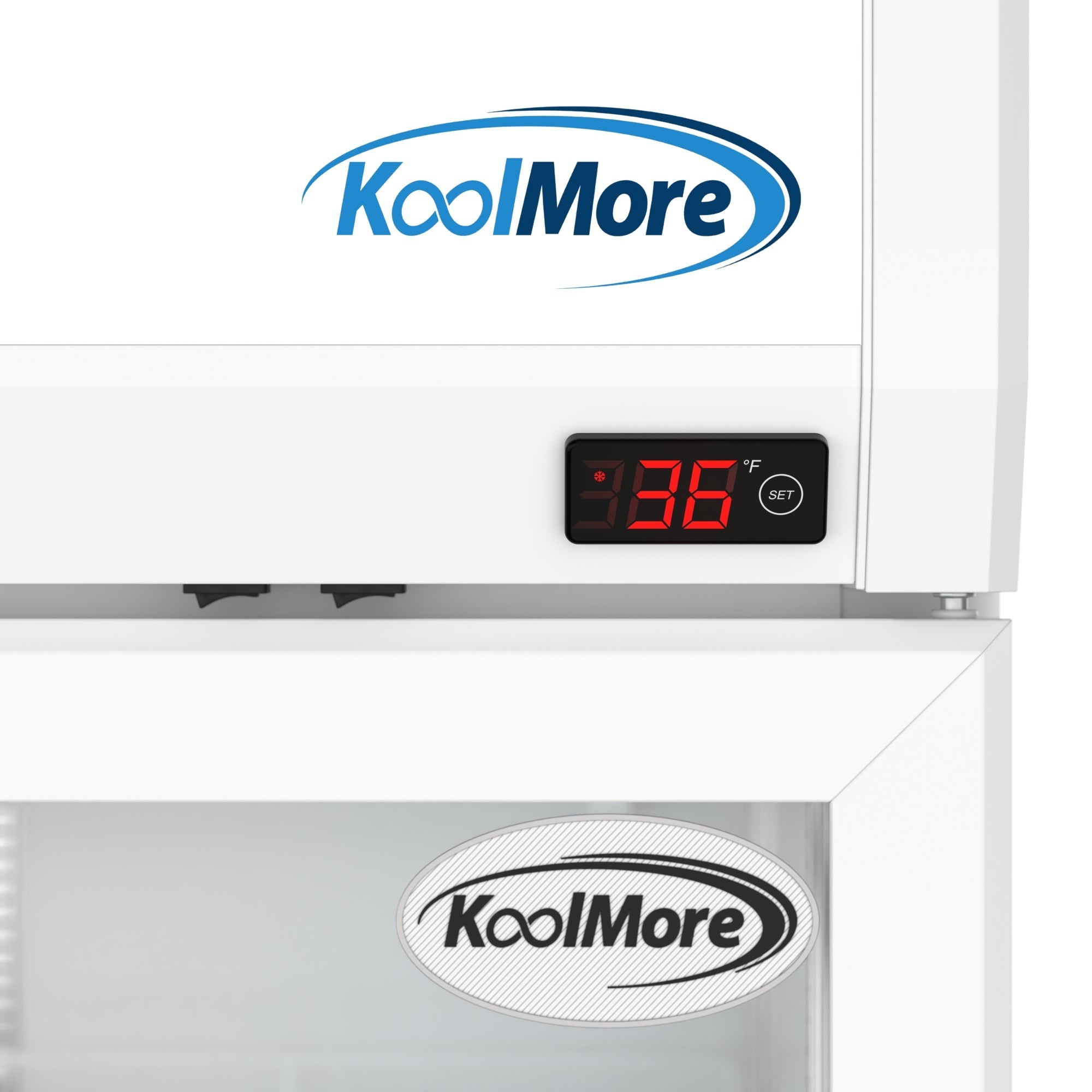 35 in. Commercial 2-Glass Door Merchandiser Refrigerator, 16.5 cu. ft. in White