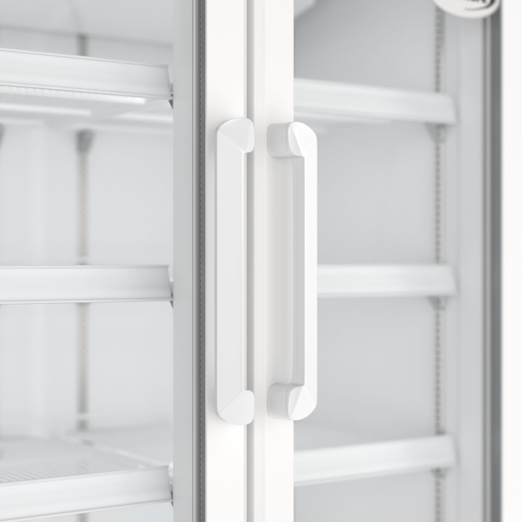 35 in. Commercial 2-Glass Door Merchandiser Refrigerator, 16.5 cu. ft. in White