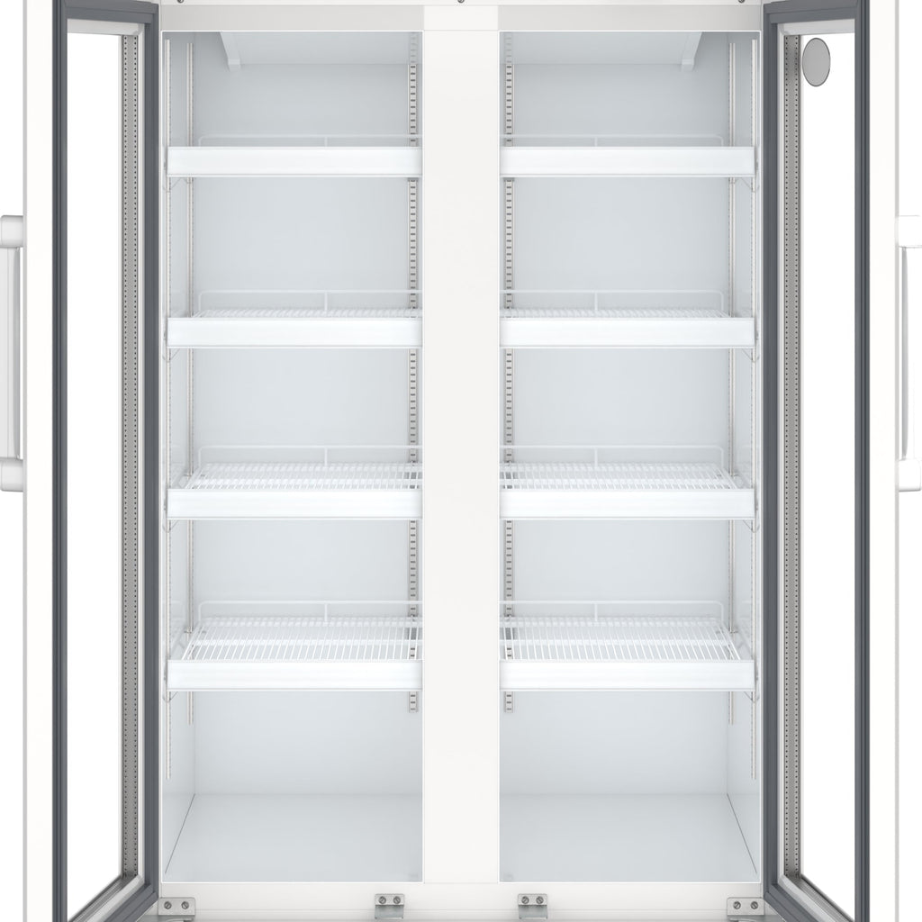35 in. Commercial 2-Glass Door Merchandiser Refrigerator, 16.5 cu. ft. in White