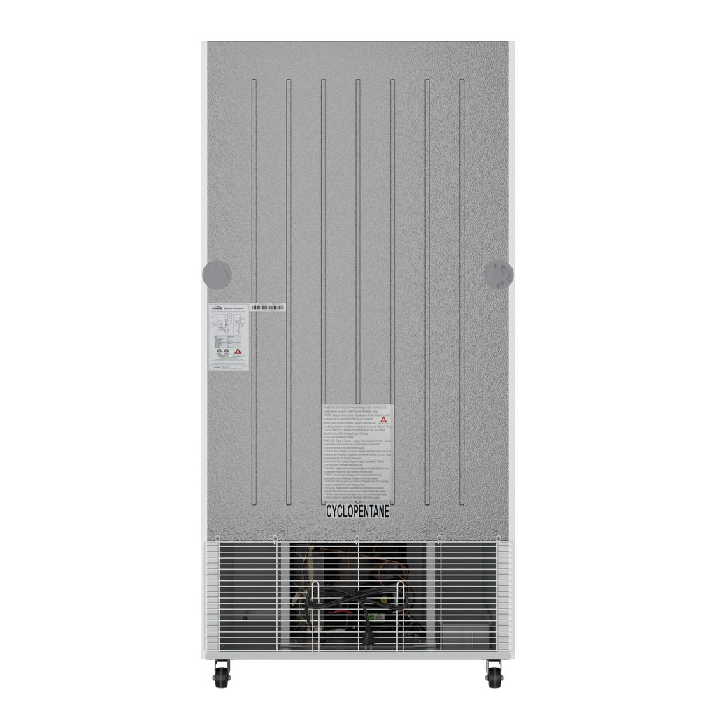 35 in. Commercial 2-Glass Door Merchandiser Refrigerator, 16.5 cu. ft. in White