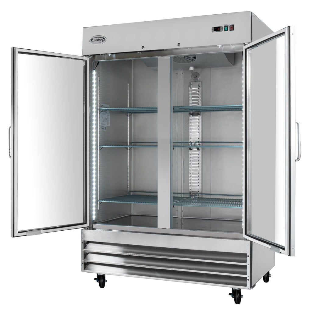 54 in. Two Glass Door Reach-In Freezer 47 cu ft.