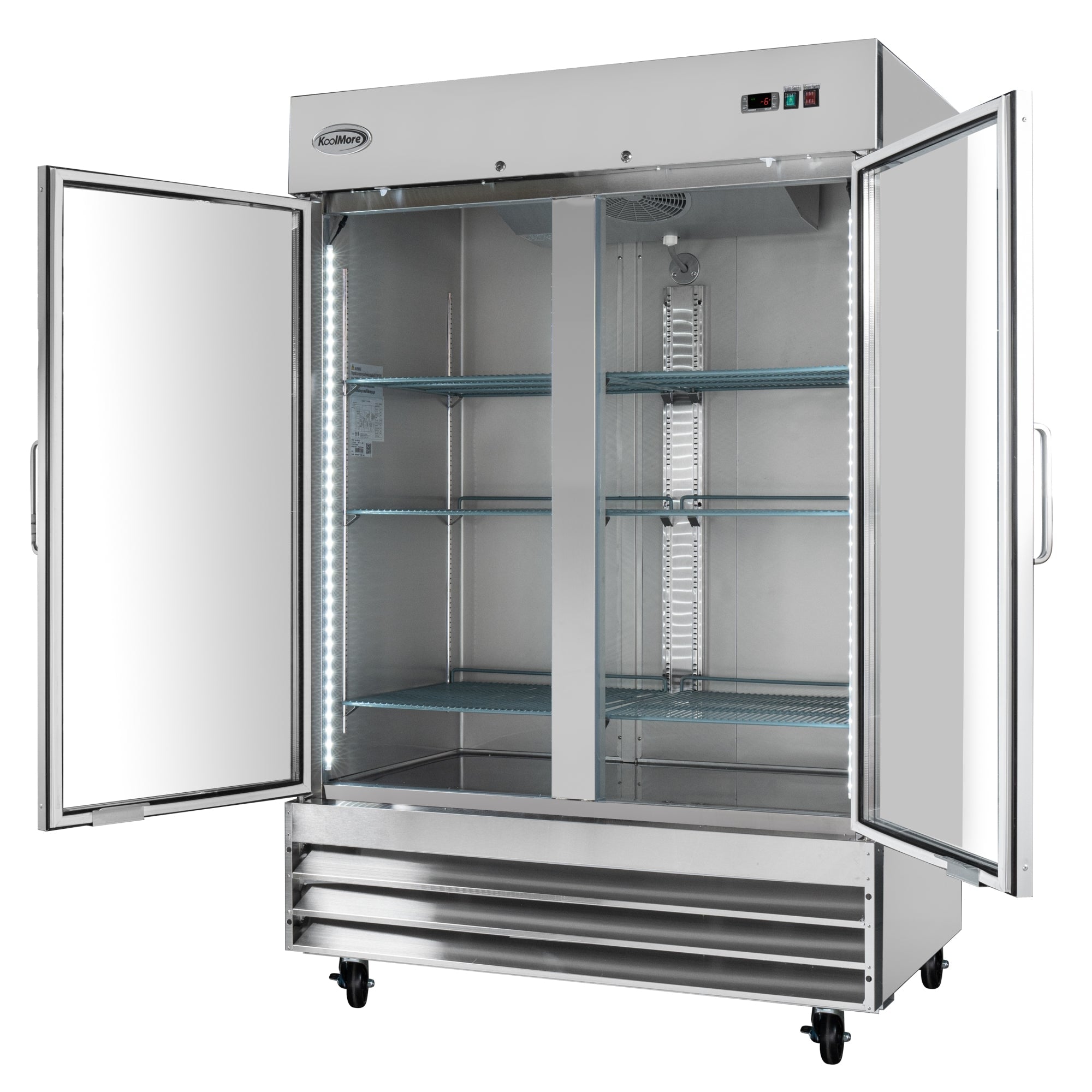 54 in. Two Glass Door Reach-In Freezer 47 cu ft.
