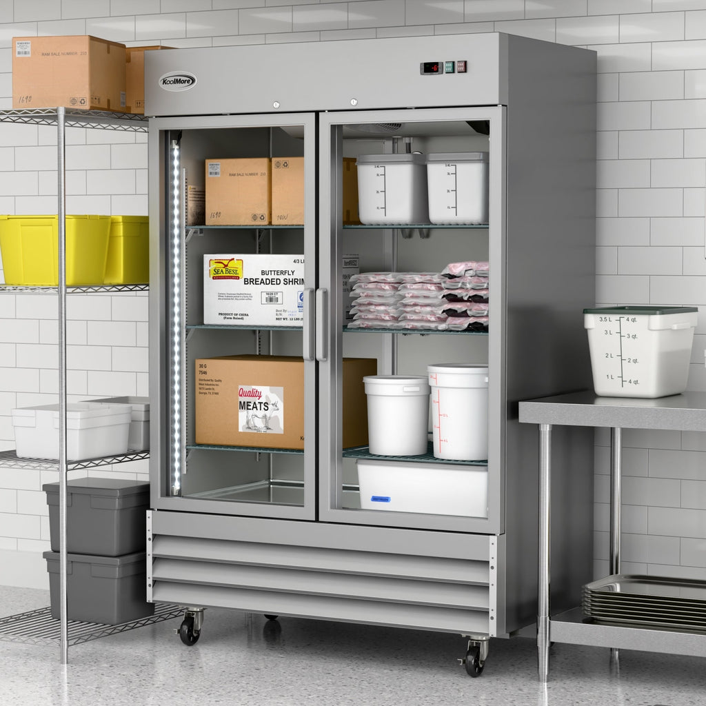 54 in. Two Glass Door Reach-In Freezer 47 cu ft.