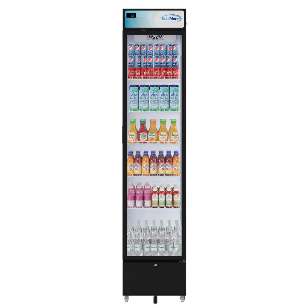 17 in. Slim Commercial Merchandiser Refrigerator 7 Cu. Ft. in Black, ETL Listed