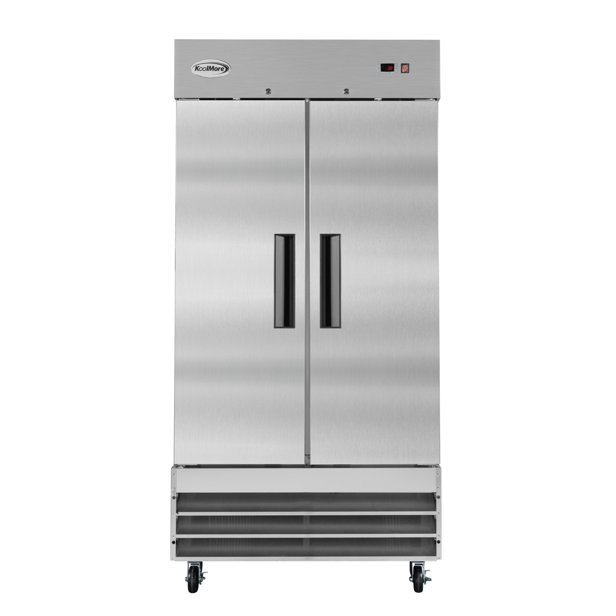 39 in. Commercial Stainless Steel 2-Door Reach-In Refrigerator, 30 cu. ft.