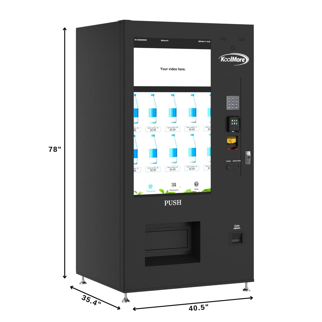 41 in. Refrigerated Snack Vending Machine with 48 Slots and Ample 49 in.Touch Display, Bill Acceptor, Credit Card Reader, Wifi, and 4G Connectivity in Black