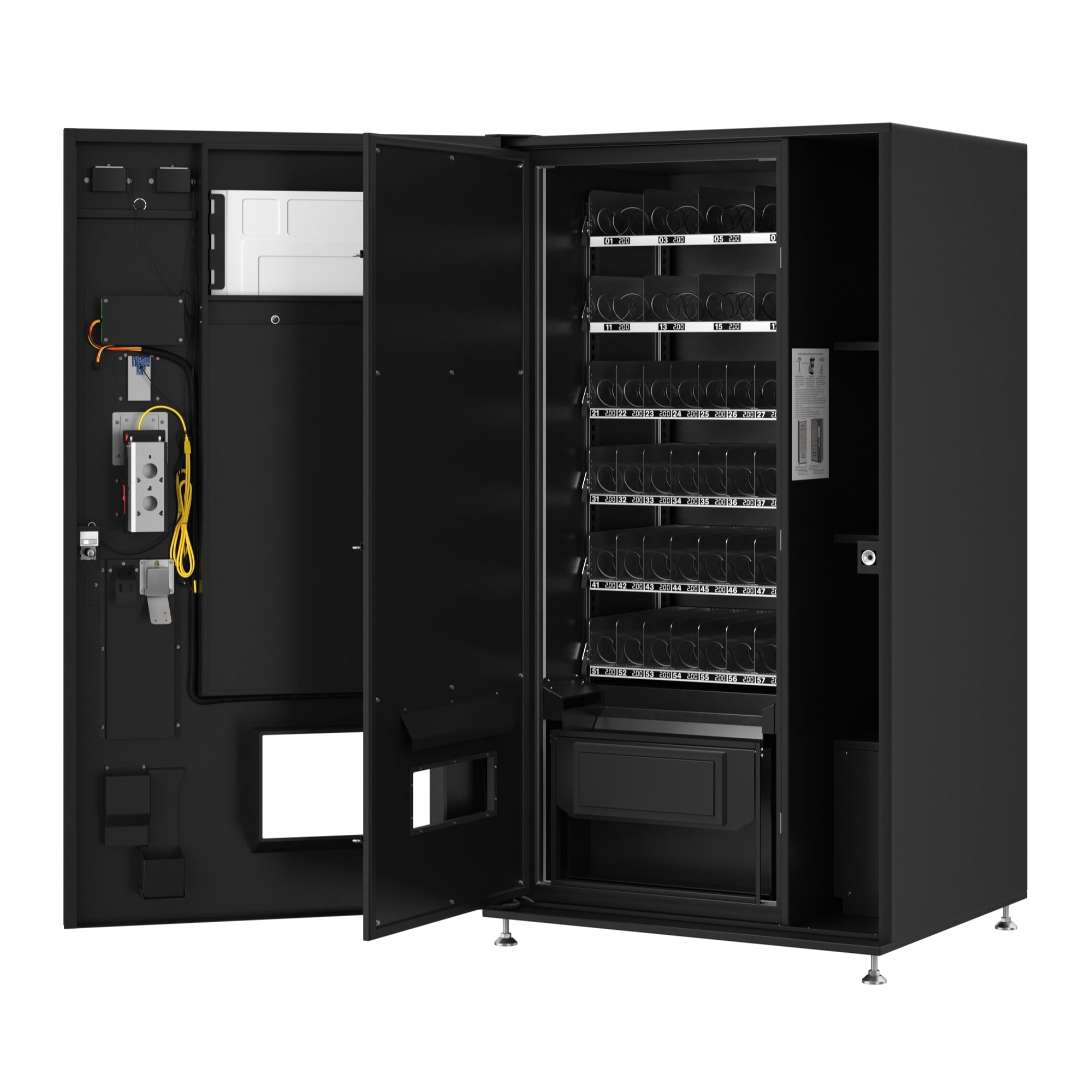 41 in. Refrigerated Snack Vending Machine with 48 Slots and Ample 49 in.Touch Display, Bill Acceptor, Credit Card Reader, Wifi, and 4G Connectivity in Black