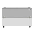 58 in. Commercial Milk Cooler for School and Cafeteria, 16 Crate Capacity with Heavy Duty Casters in Stainless Steel and White