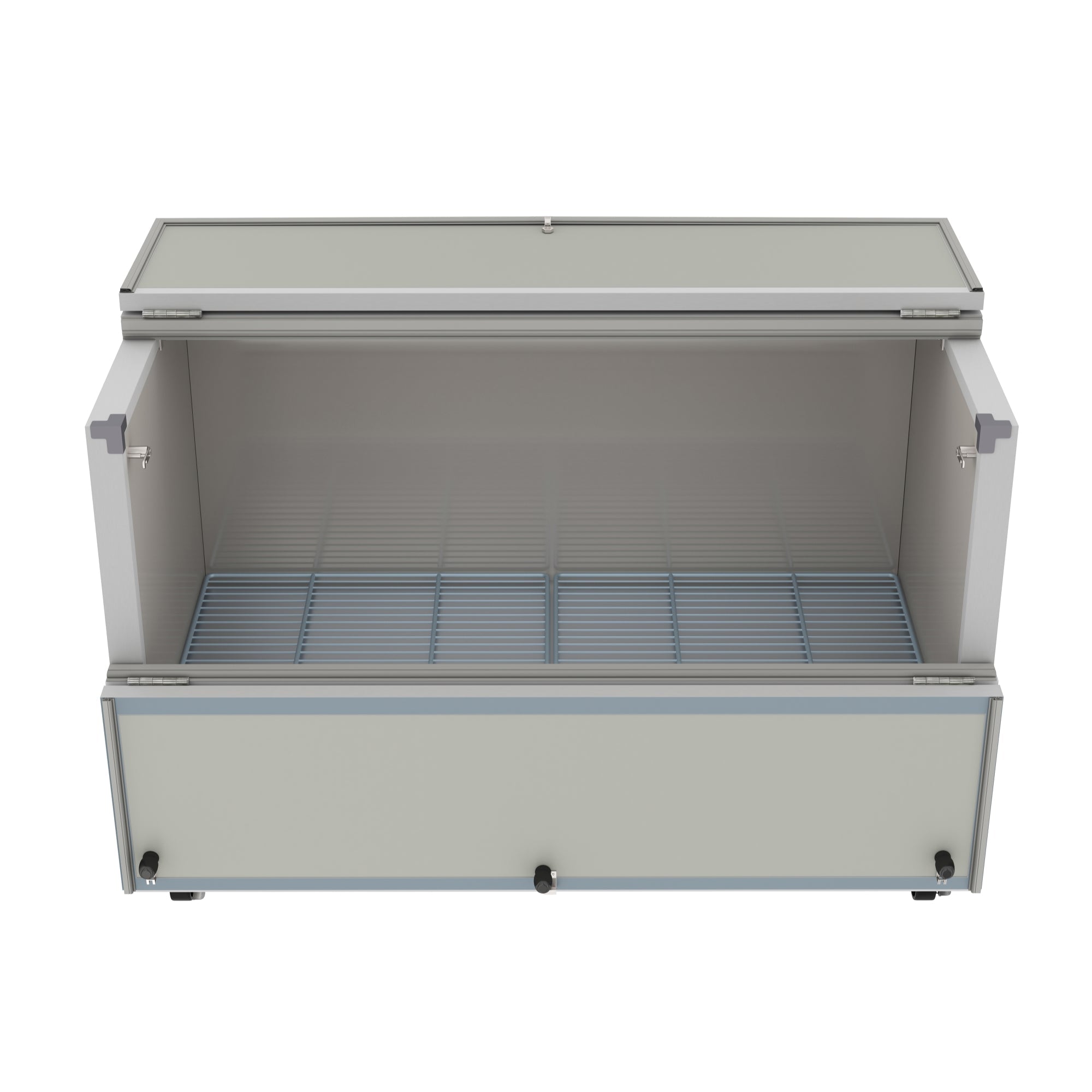58 in. Commercial Milk Cooler for School and Cafeteria, 16 Crate Capacity with Heavy Duty Casters in Stainless Steel and White