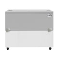 49 in. Commercial Milk Cooler for School and Cafeteria, 12 Crate Capacity with Heavy Duty Casters in Stainless Steel and White